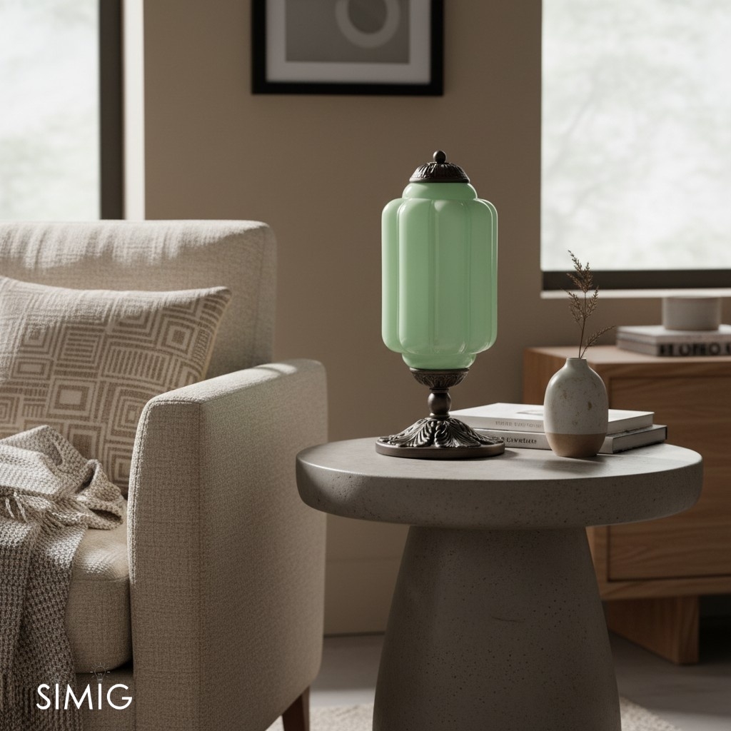 Eloise Curved Glass Retro Table Lamp - Vintage Bedside Lighting G71