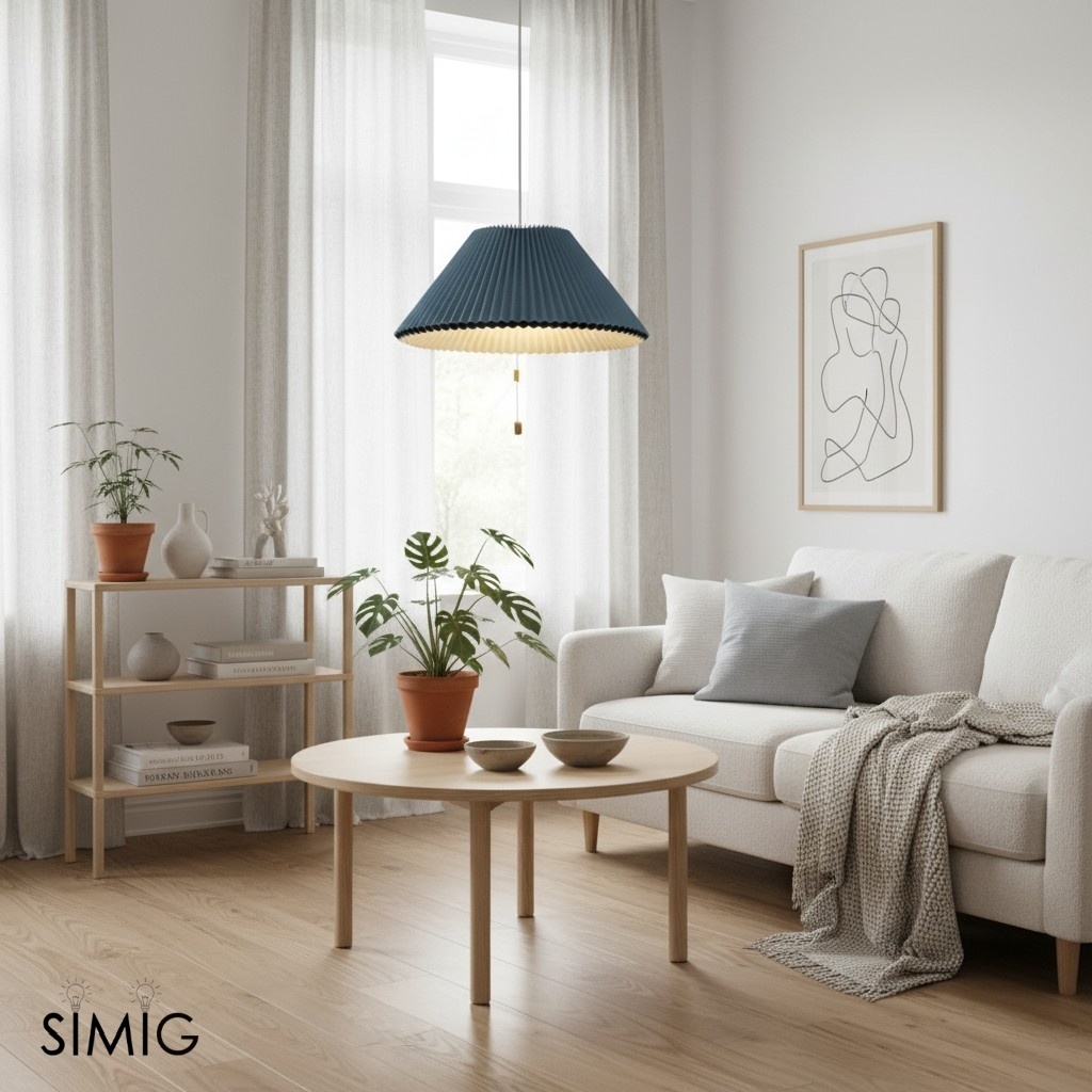 Méduse Pendant Light - Light Blue Papery Design for Modern Interiors