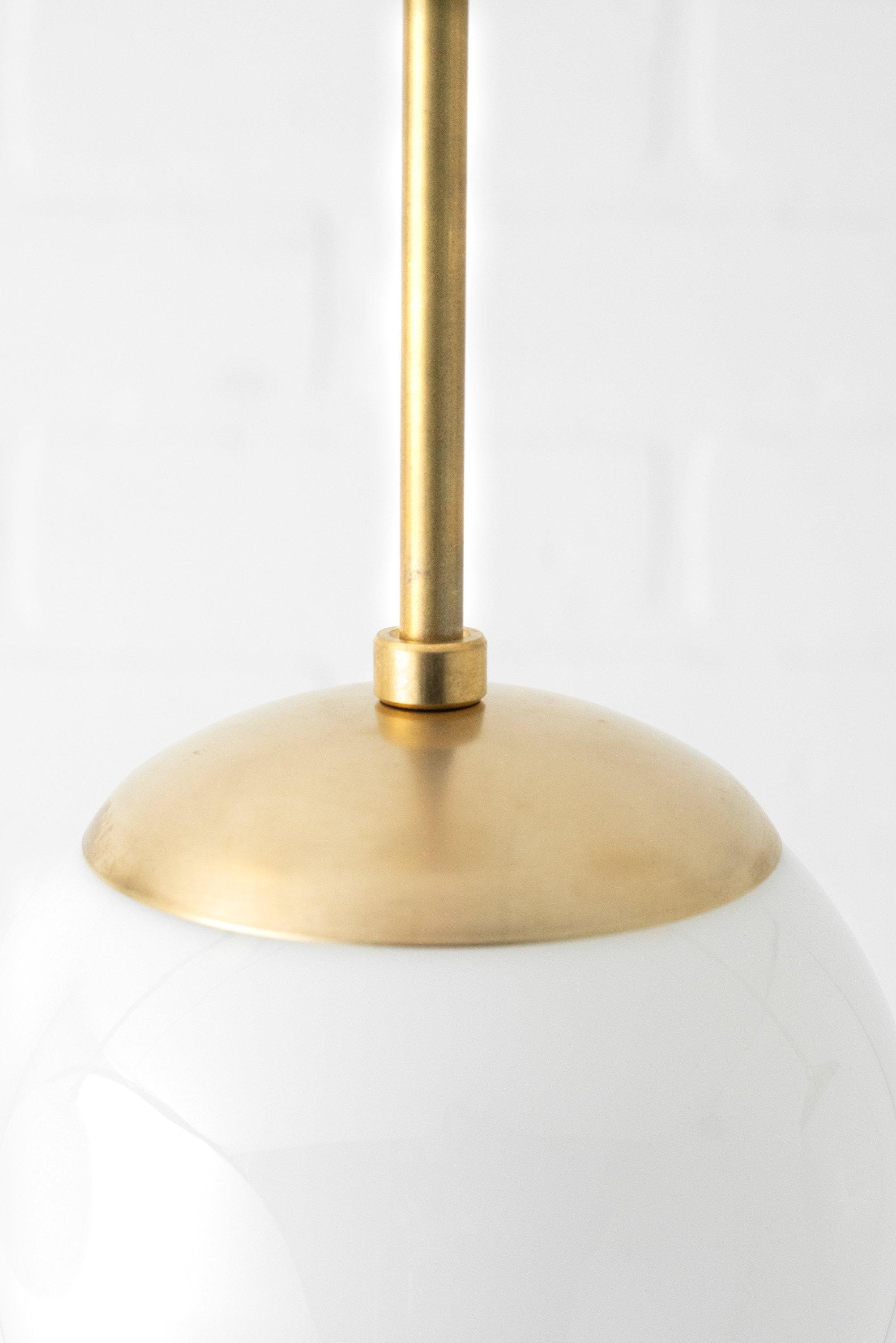 Glorica Glass White Globe Pendant Light - Mid Century Modern Glass Hanging Fixture T310