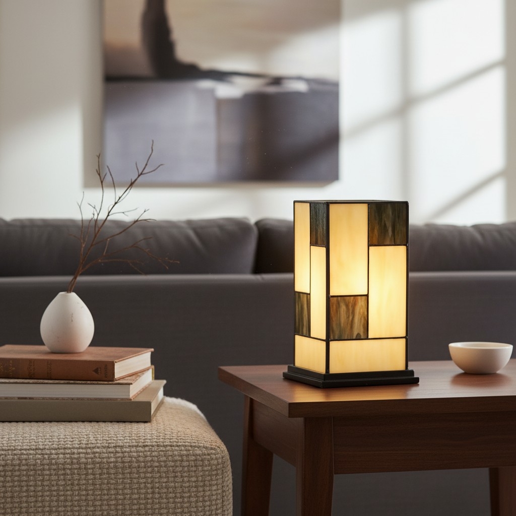 TF Manchester Square Table Lamp - Classic Glass for Living Room and Bedroom T1019