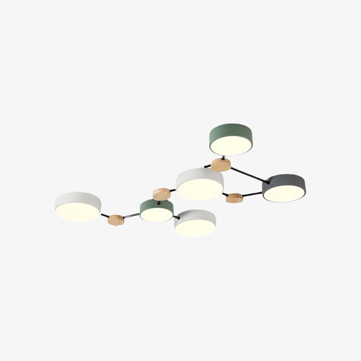 Modern LED Ceiling Lamp - Stylish Wood Disc with Branch Design for Bedroom S379