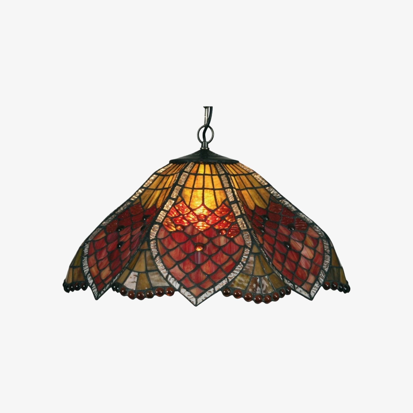 TF Orsino Vintage Art Deco Pendant Light - Textured Glass Lighting for Bedrooms & Halls T901