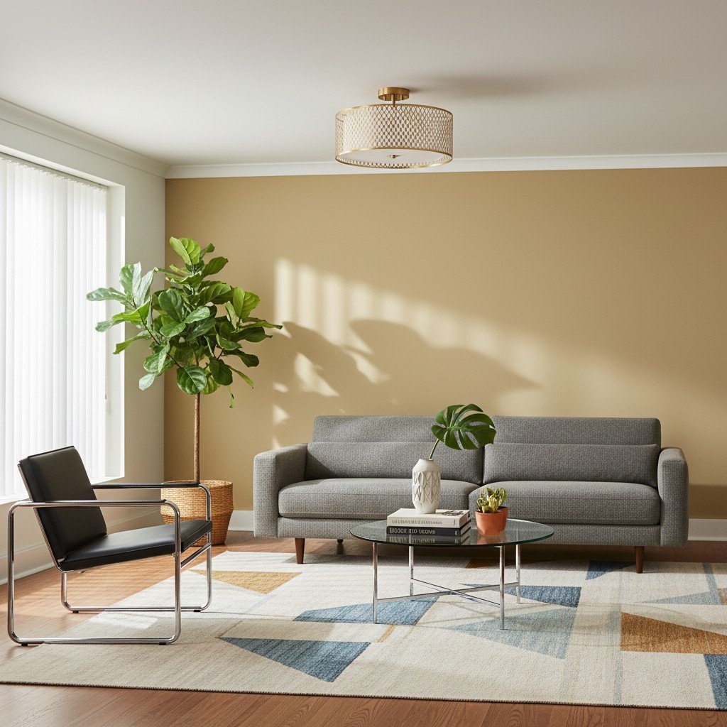Liorin Geometric Mesh 3‑Light Flush Ceiling Light - Mesh Metal Frosted Glass Lamp for Living Room or Hallway T865