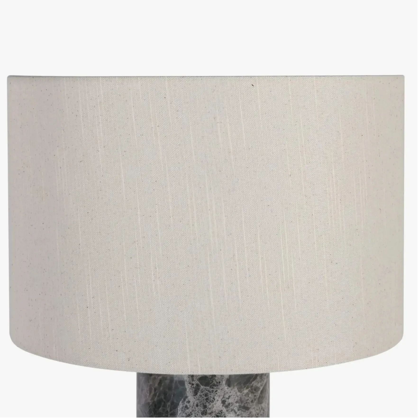 Minimalist Travertine Table Lamp – Linen Shade Bedside Light for Bedroom S409