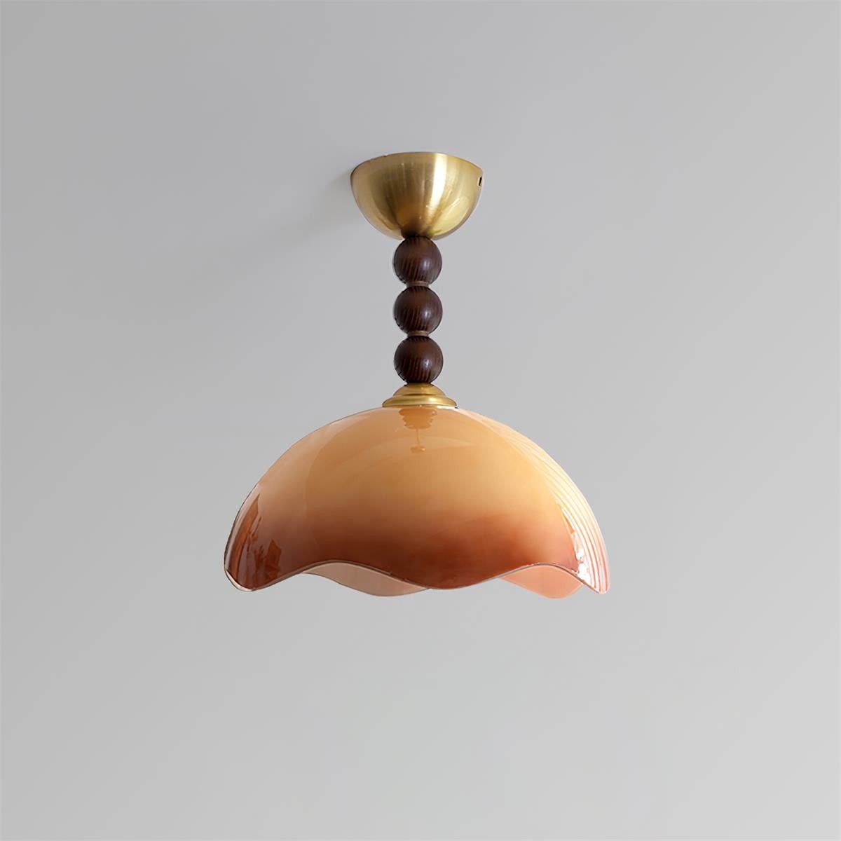 Vintage Cream Eggshell Wave Ceiling Light M82