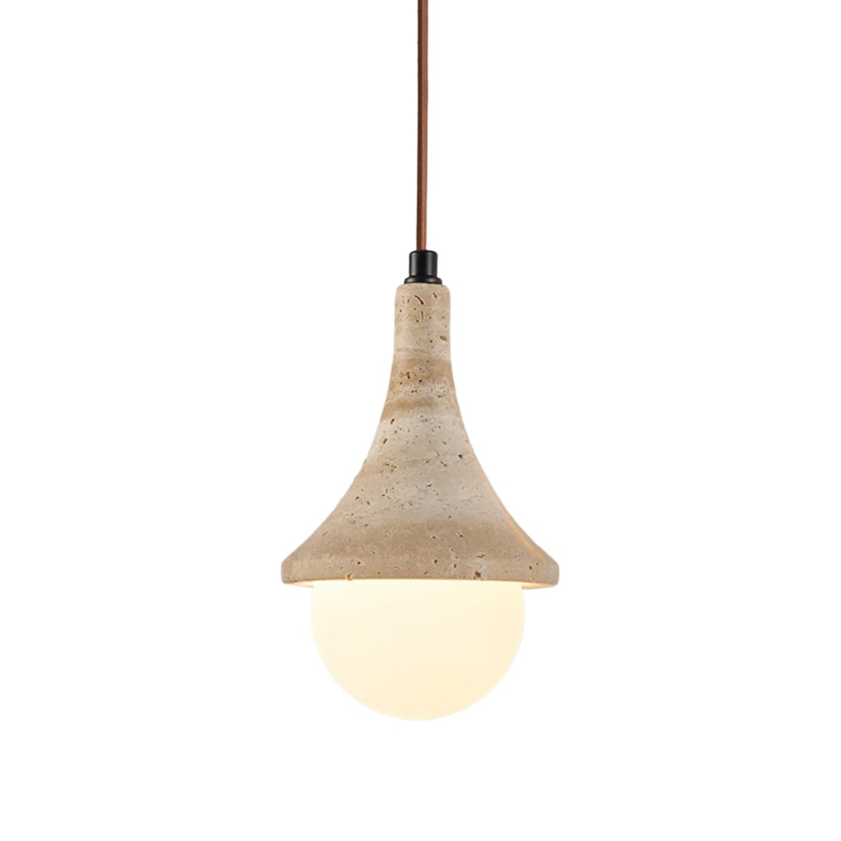 Natural Marble Pendant Light – Elegant Warm Glow Fixture S262
