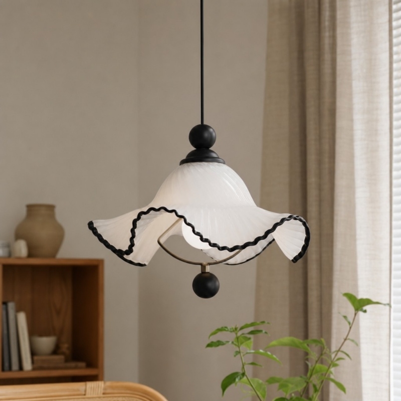 Cazelle French Vintage Wave Pendant Light - Soft Ambient Pendant Lamp for Interiors T2261