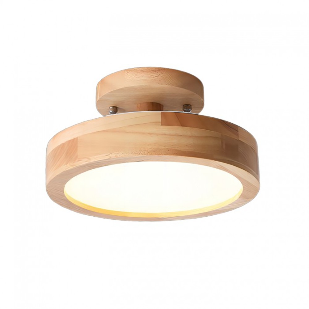 Nordic Macaroon Wooden Round Ceiling Lamp S90