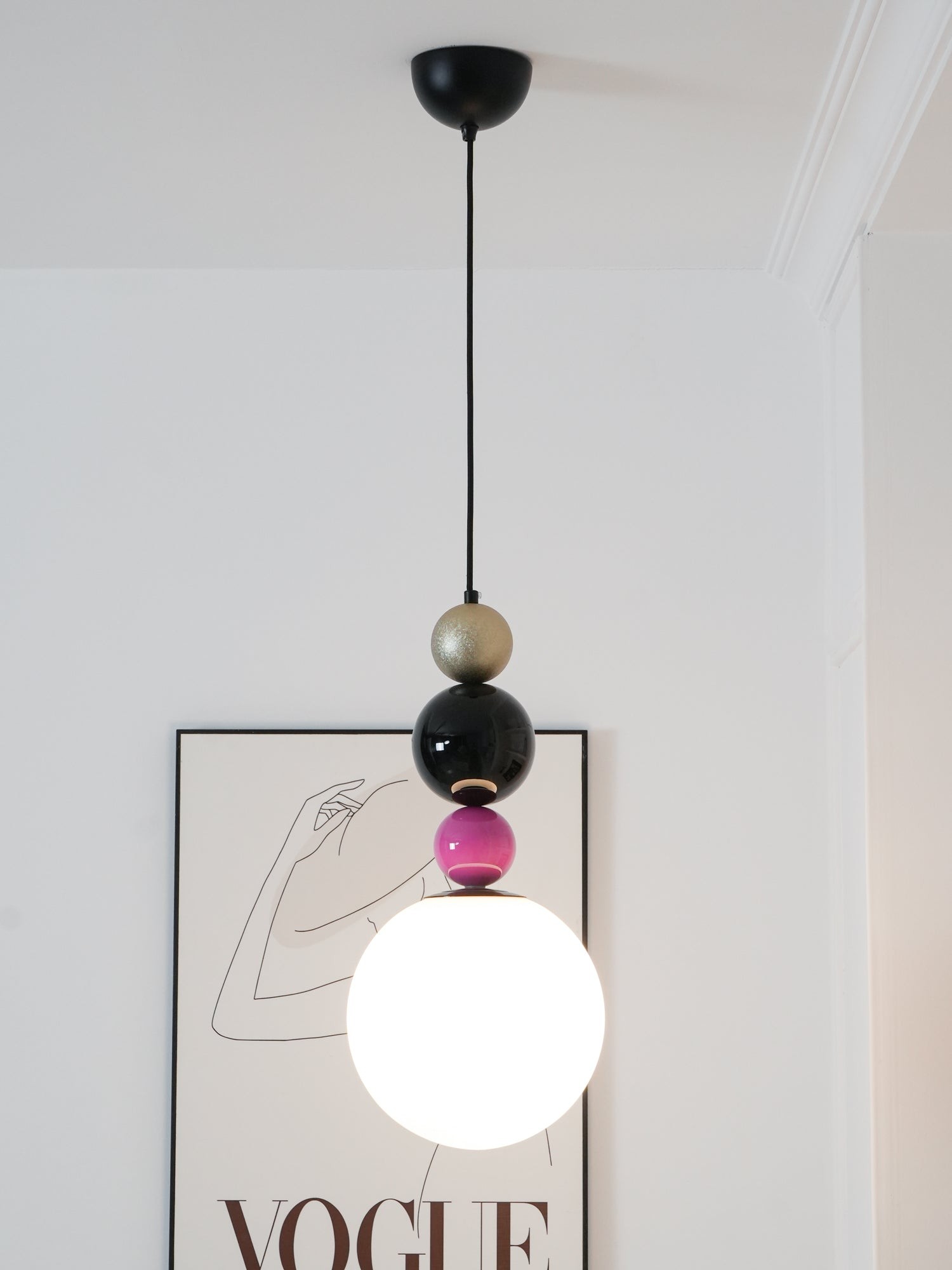 Round Balls Stacking Pink Pendant Lamp M418