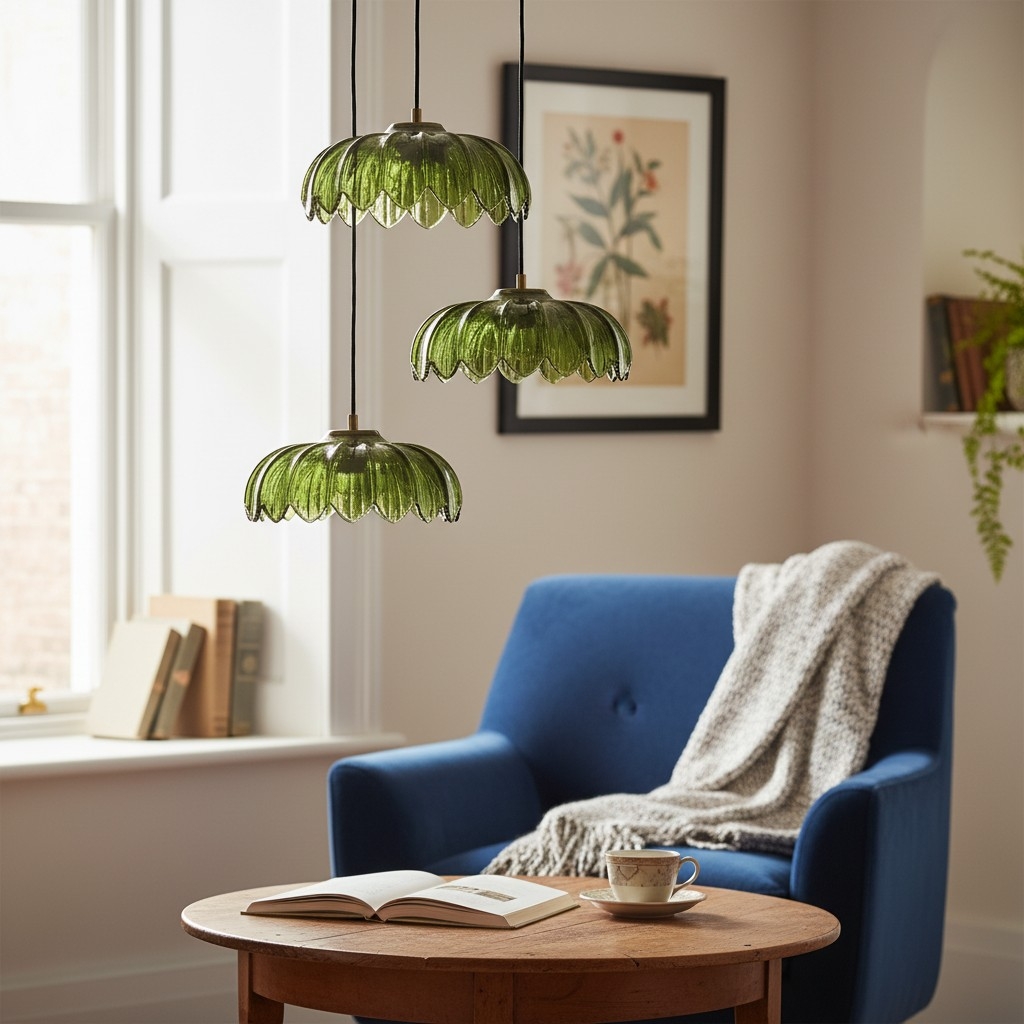 Aridia Palm Leaf Cluster Pendant Light Artistic Glass Pendant for Hallway Kitchen and Lounge T1150