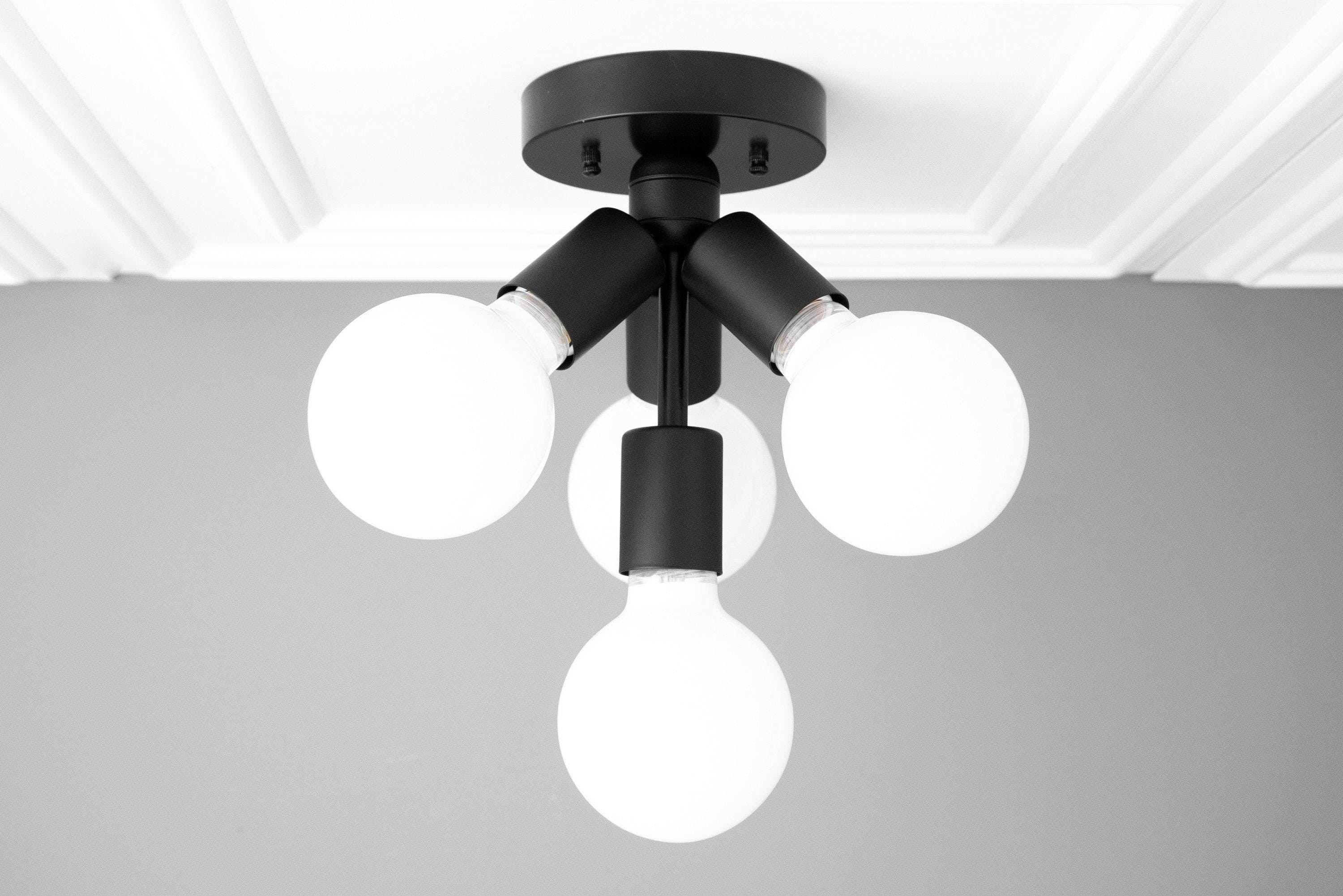 Glorica Glass Flush Mount Light - Globe Ceiling Fixture Modern T386