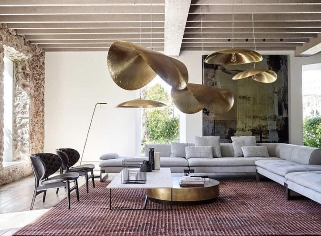 Hammered Brass Suspension Light T114