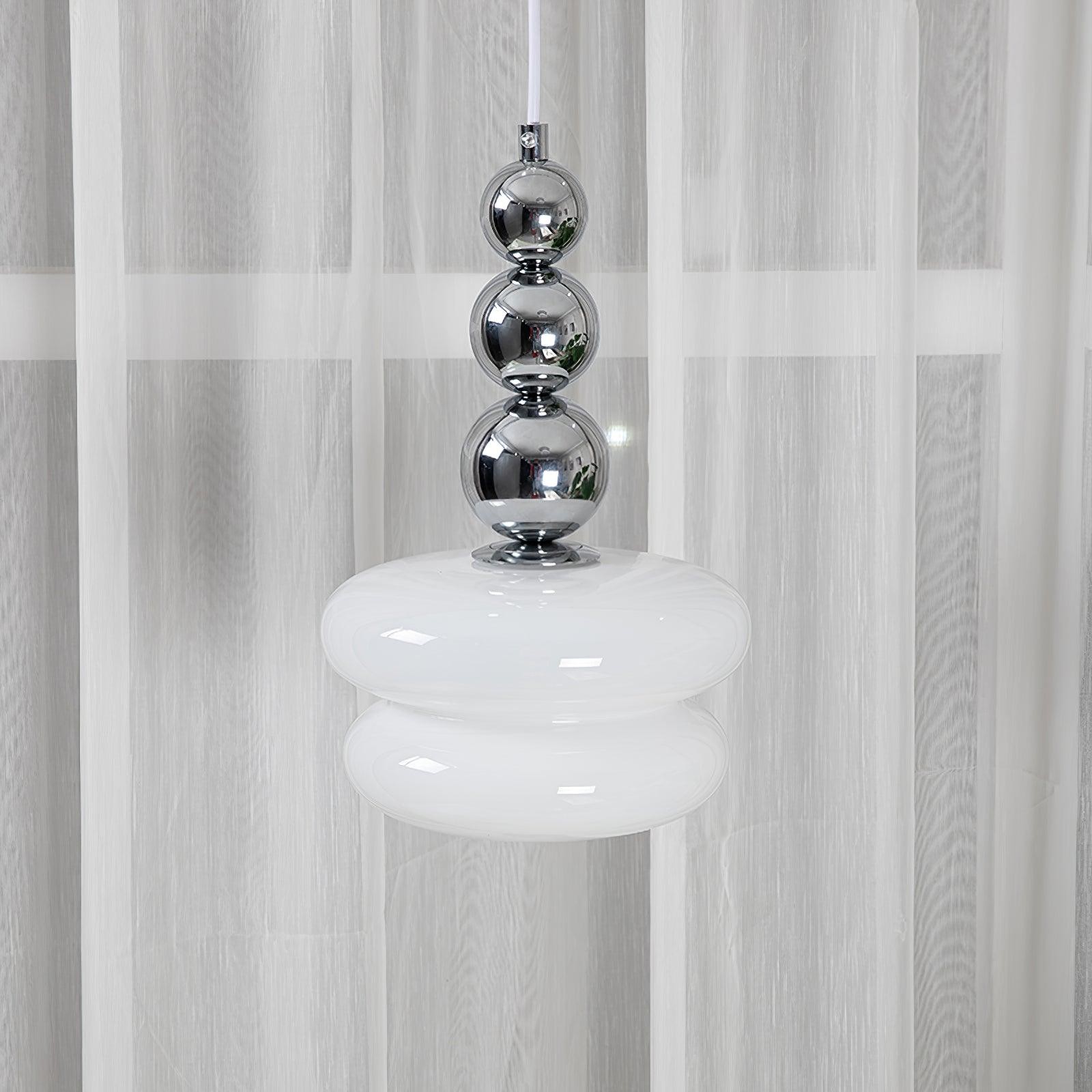 Contemporary Nordic Glass Ball Hoist Pendant Light For Living Room M436