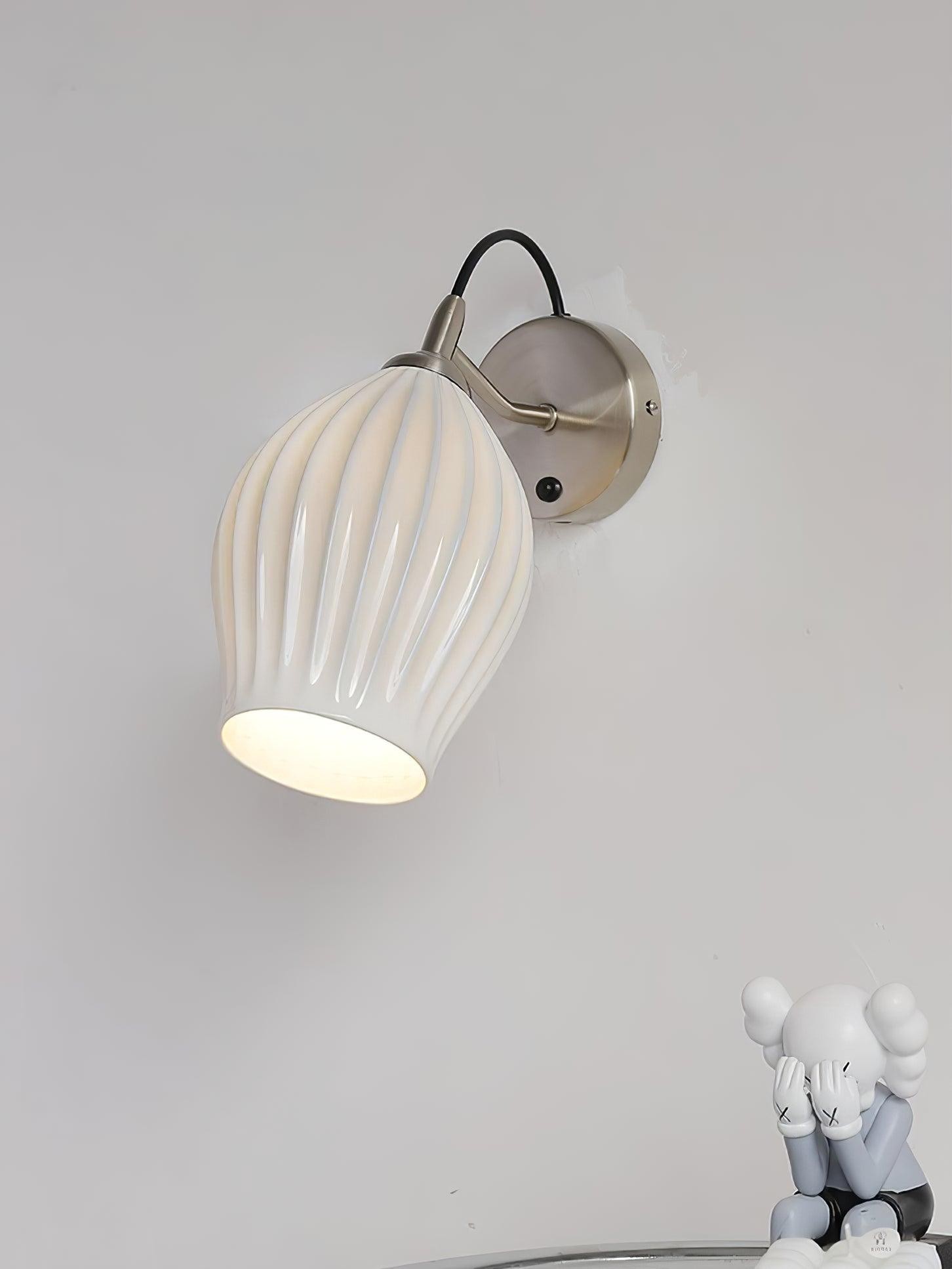 Cream Style Ceramic Ribbed Wall lamp M564
