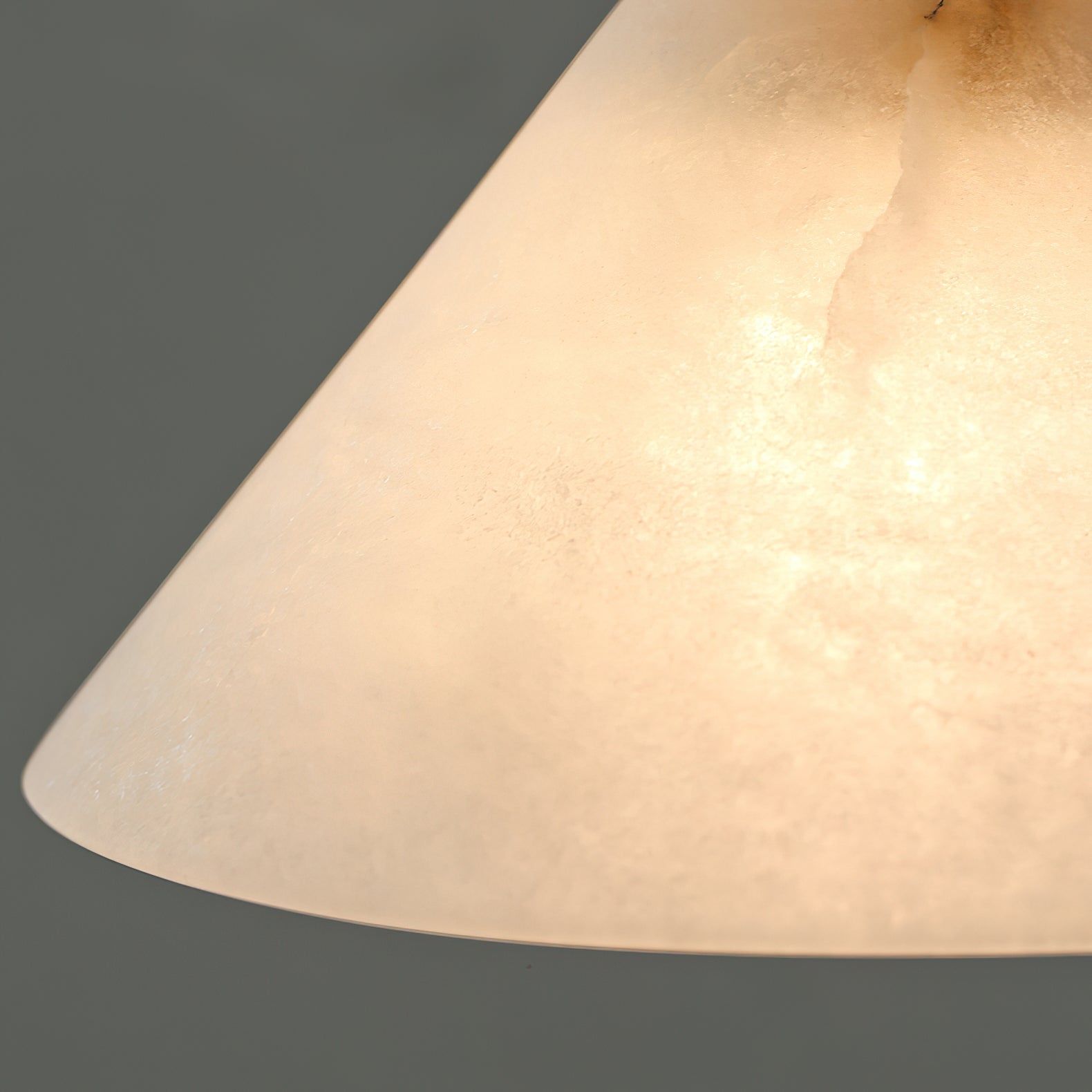 Conical Brass Alabaster Pendant Lamp T1649