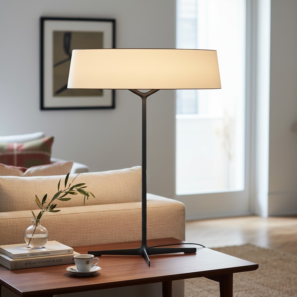 Delvara Modern Decorative Table Lamp - Metal Base Desk Lamp with Parchment Shade for Nightstand T1147