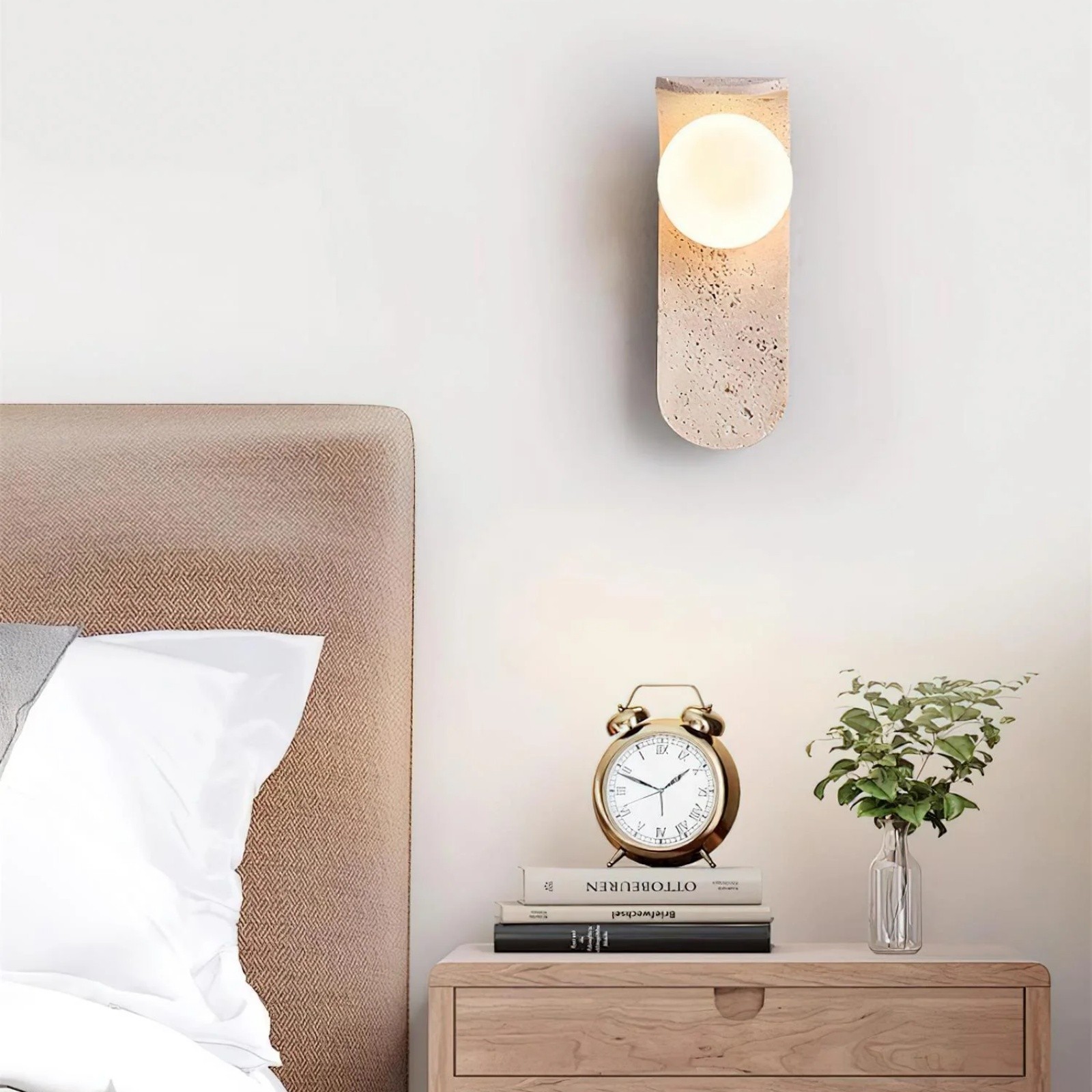 Travertine Wall Lamp - Skateboard-Inspired Modern Bedroom Light S326