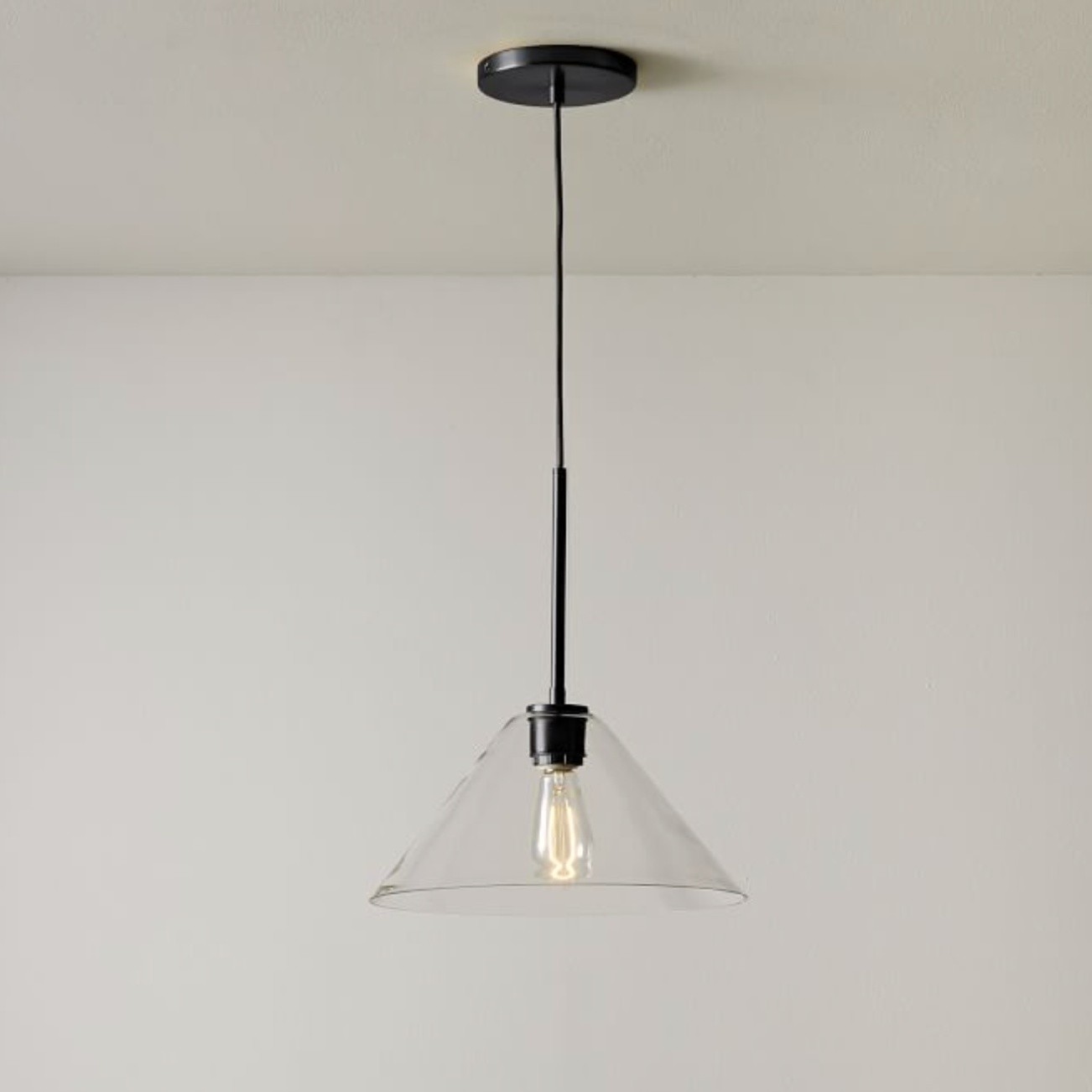 Conica Clean Line Glass Cone Pendant Fixture - Modern Bar Counter T104
