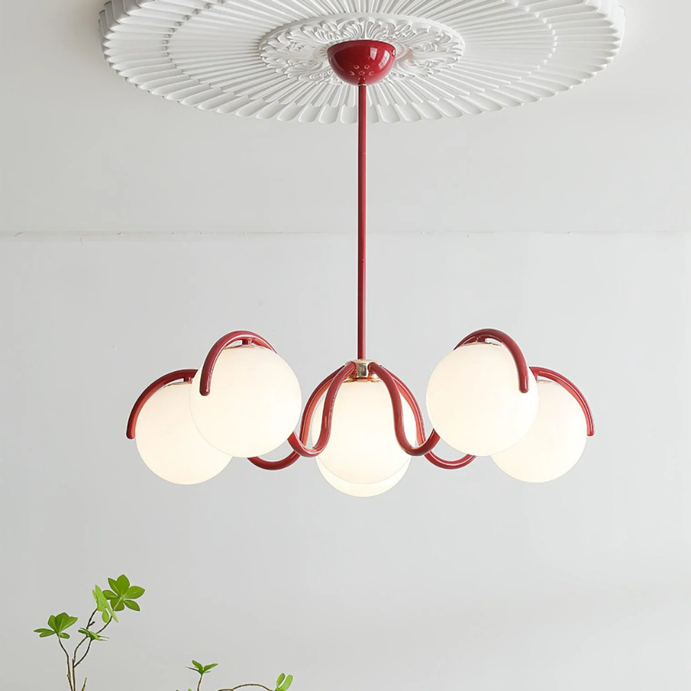 Sculptural Linear Chandelier with Elegant Flowing Silhouette S223