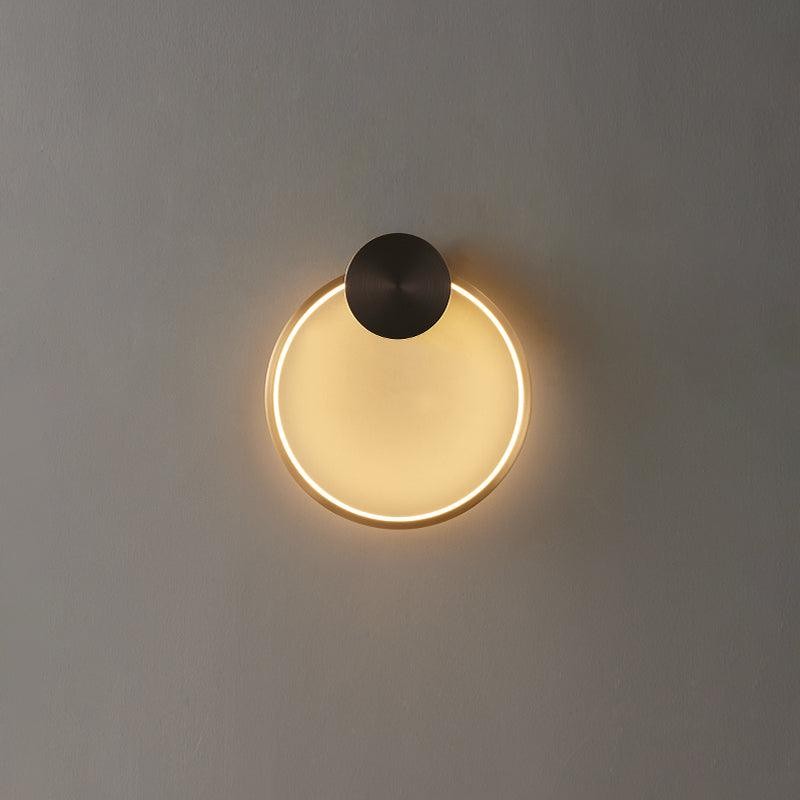 Minimalist Creative Simple Brass Round LED Wall Light M323