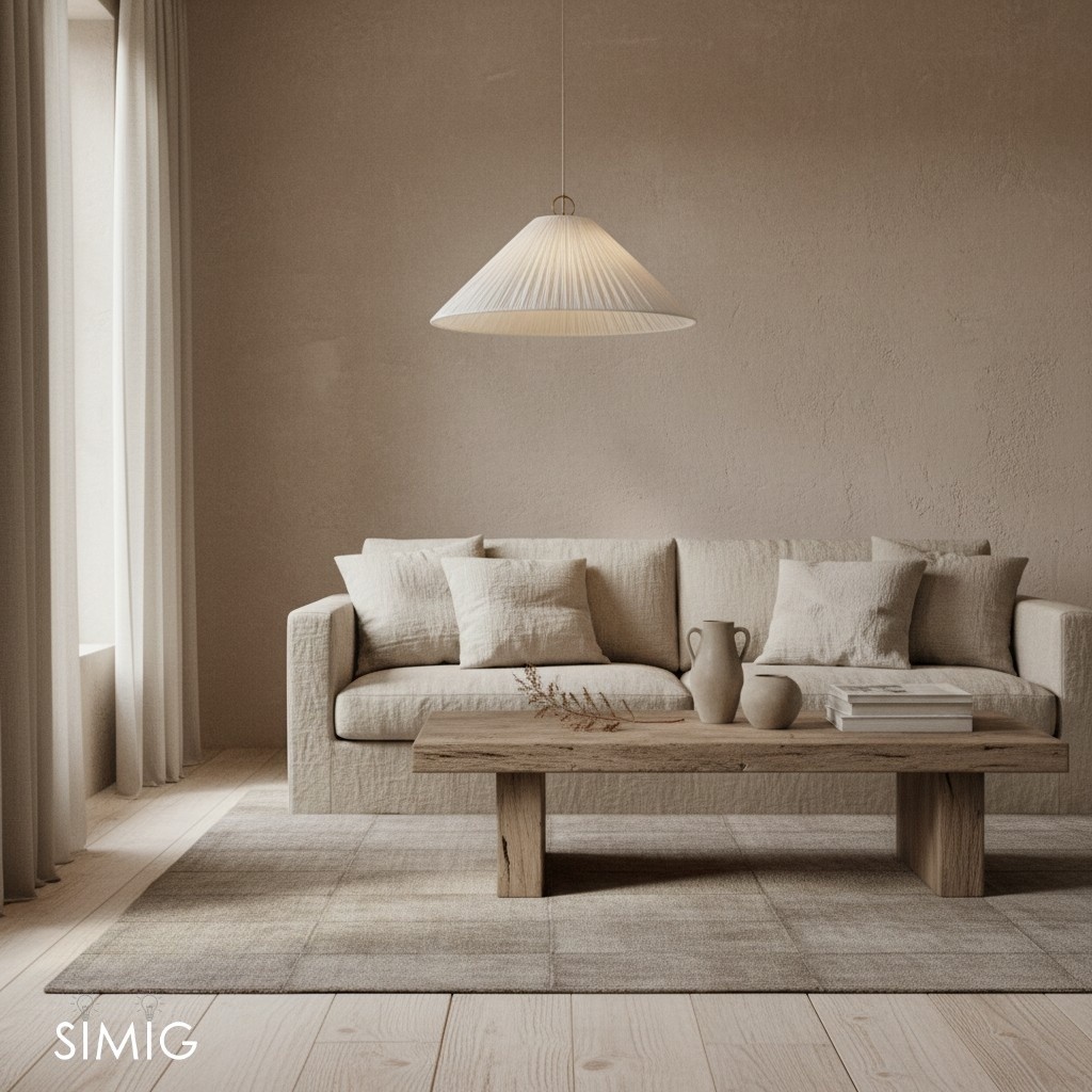 Lindi Luminella Oversized Scalloped Pendant Light in Bronze & Linen for Living Room T445