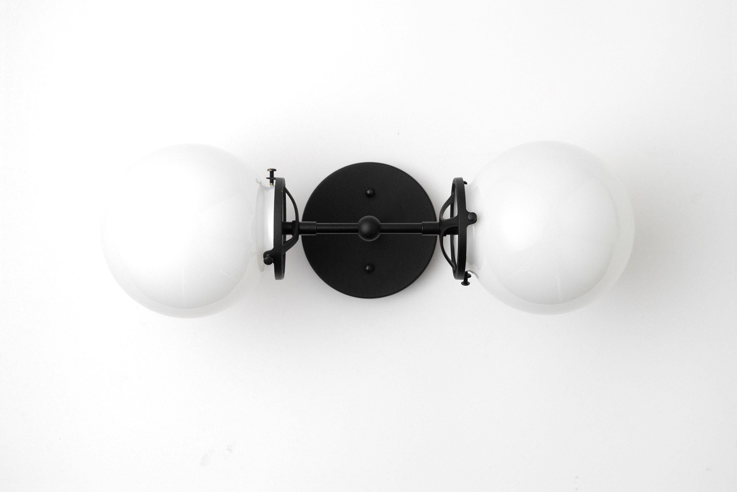 Lumio Globe Art Deco Vanity Light -  Opal Globe Bathroom Sconce T320