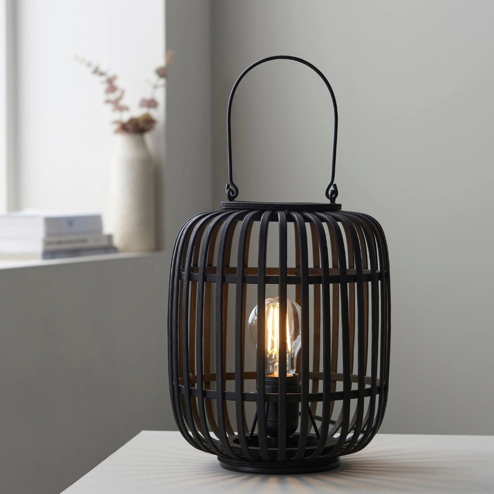 Yumeko Ambient Table Lamp - Open Bamboo Cage Design Stylish and Eco Friendly for Living & Bedroom T988