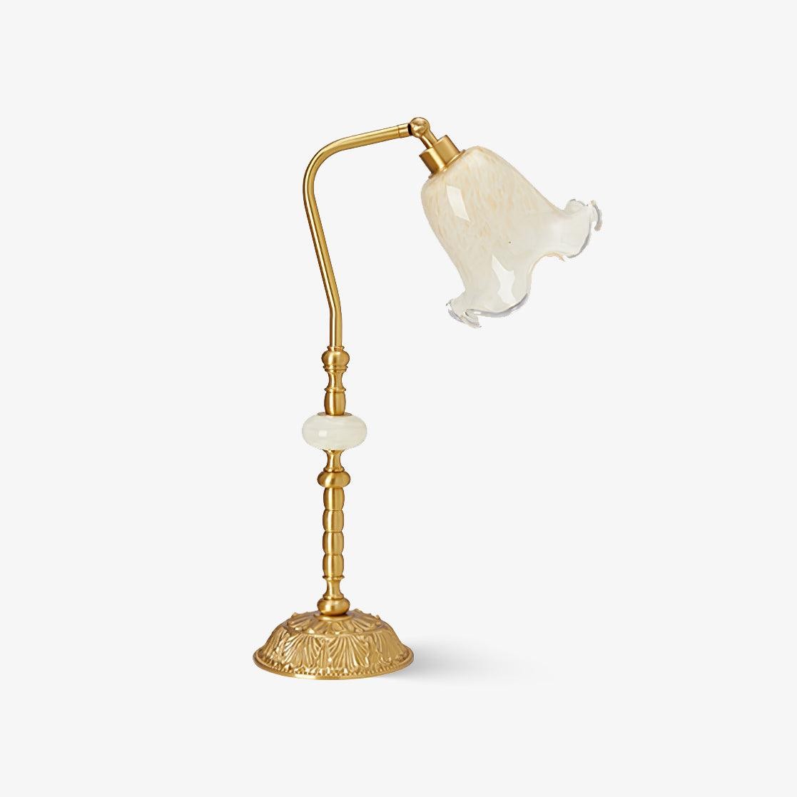 Classic Stylish White Tulip Brass Table Lamp M491