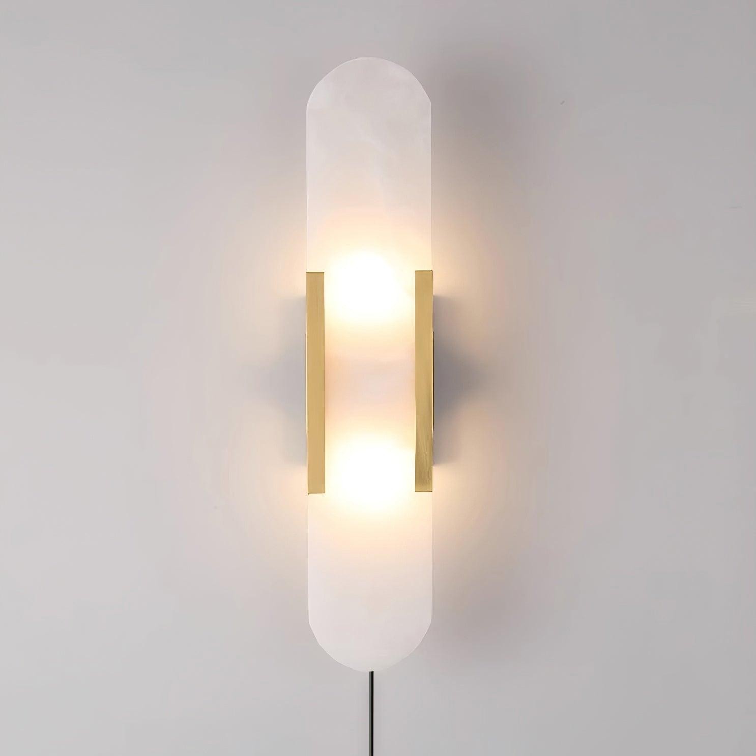 Alabaster Elongated Plug In Wall Lamp M135