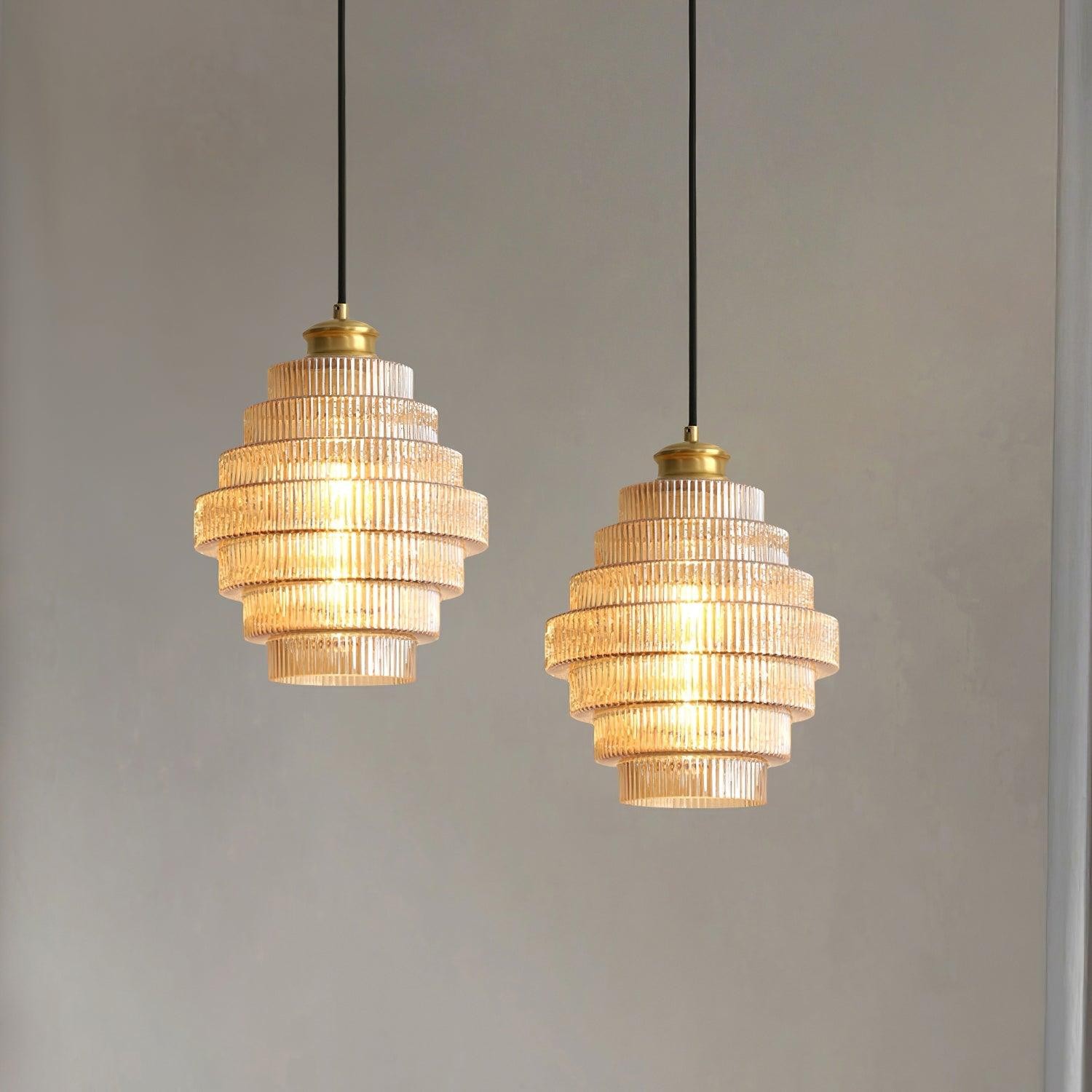 Modern Creative Pleated Design Glass Pendant Lamp M48