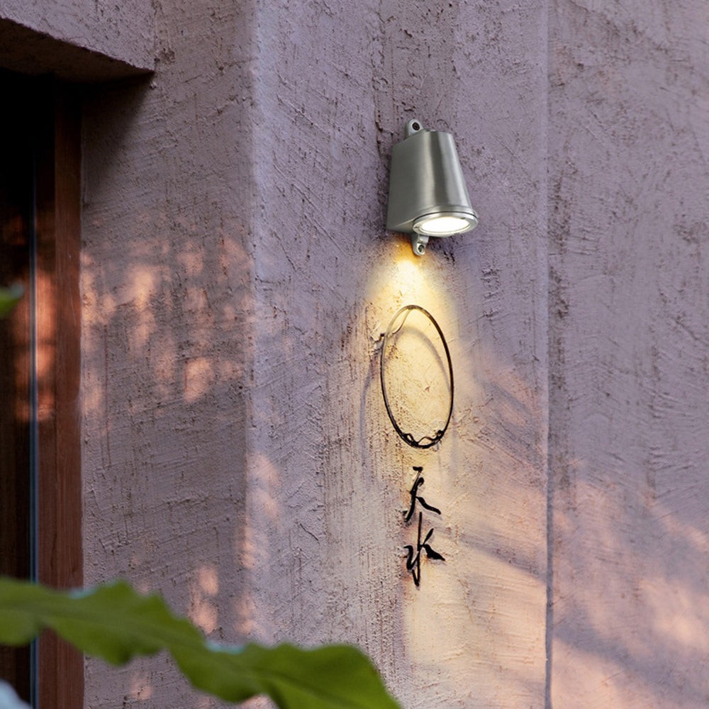 Orr Industrial Metal Bell Shaped Outdoor Wall Lamp, Black/Gray/Coppery/Aluminum G114