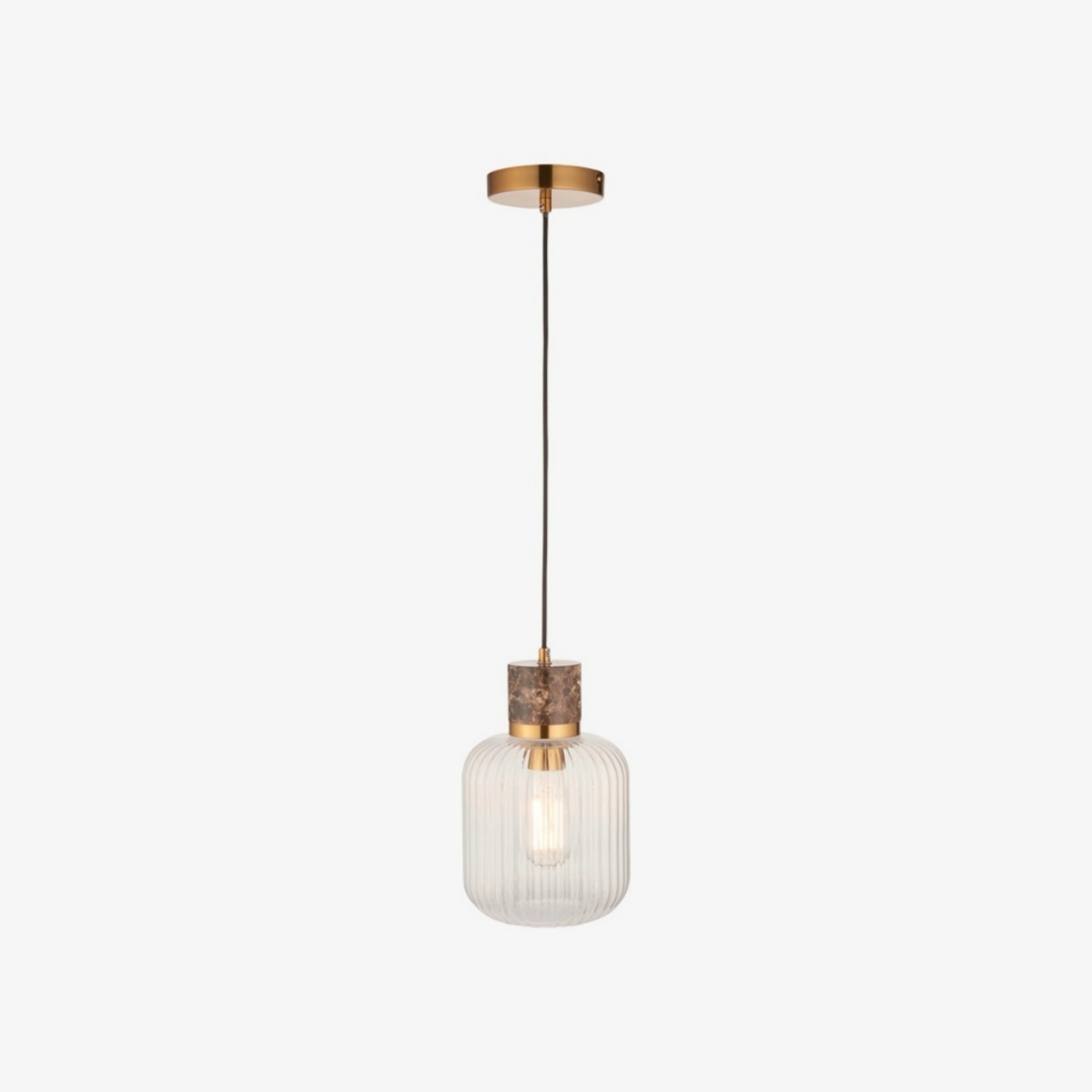 Korlisse Natural Stone and Glass Pendant Light - Stylish Lamp for Lounge or Living Room T929