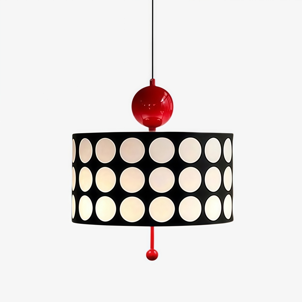 Dotrelia Geometric Lattice Pendant Lamp - Modern Leather Shade for Dining Room T1175