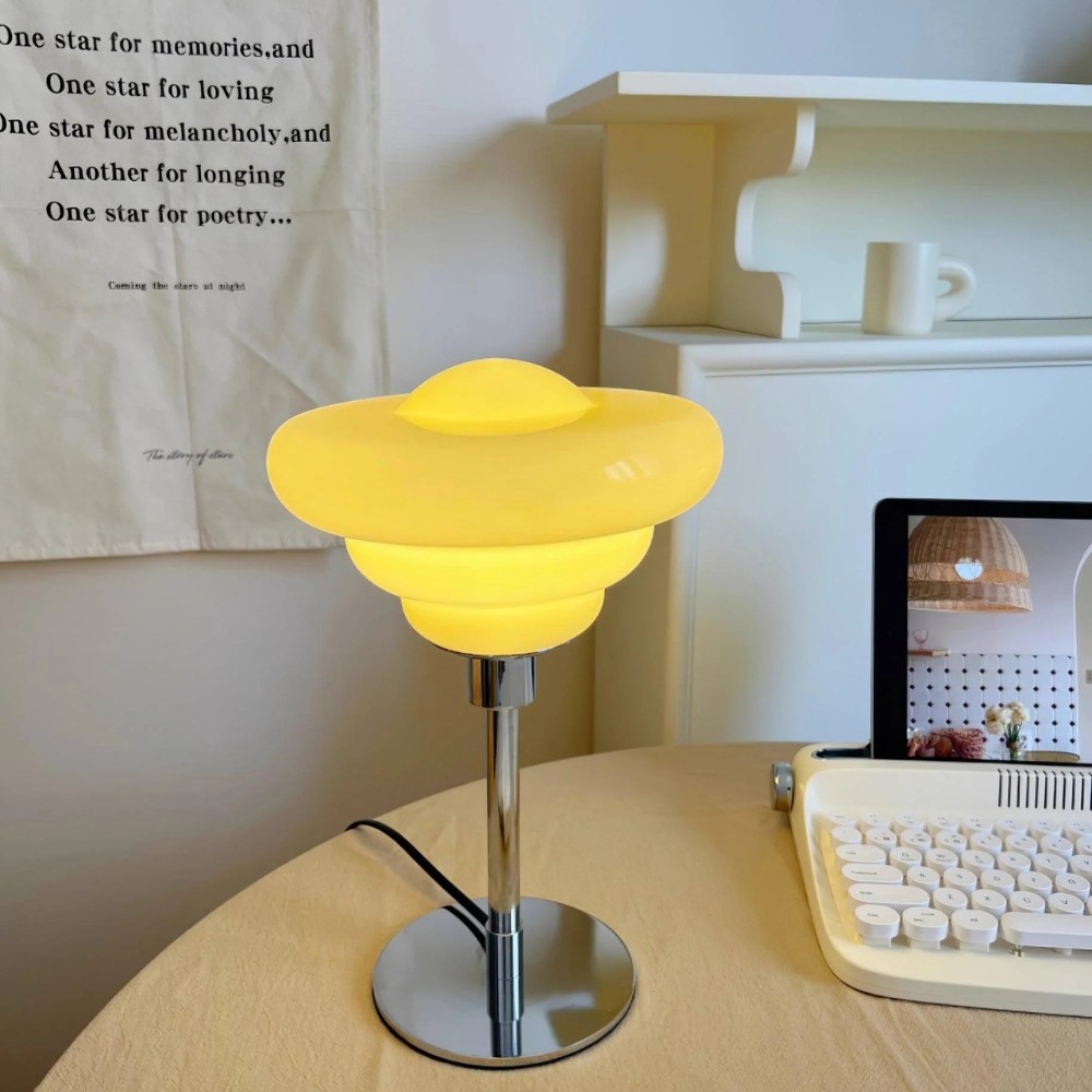 Modern Table Lamp Featuring Textured Glass Shade S247