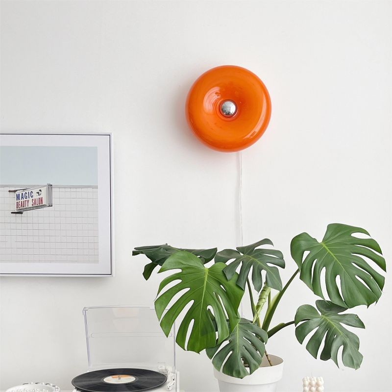 Glass Donut Table Wall Lamp - Bauhaus Style Accent Light Fixture S77