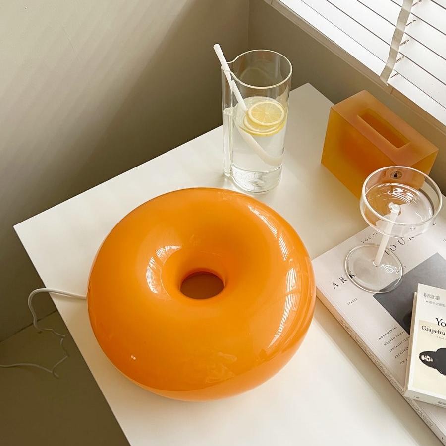 Glass Donut Table Wall Lamp - Bauhaus Style Accent Light Fixture S77