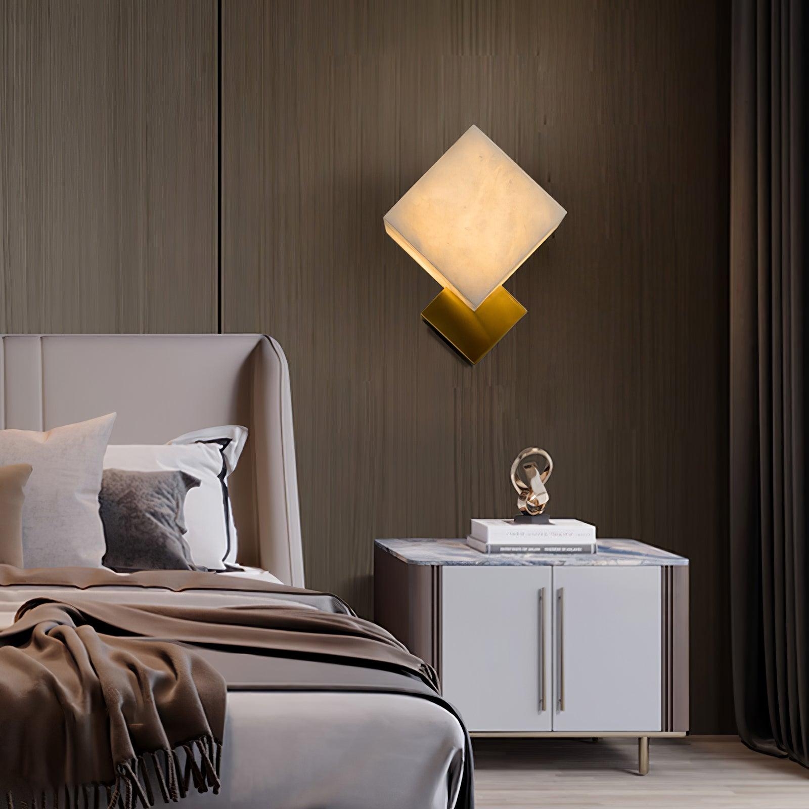 Block Alabaster Wall Sconce T1611