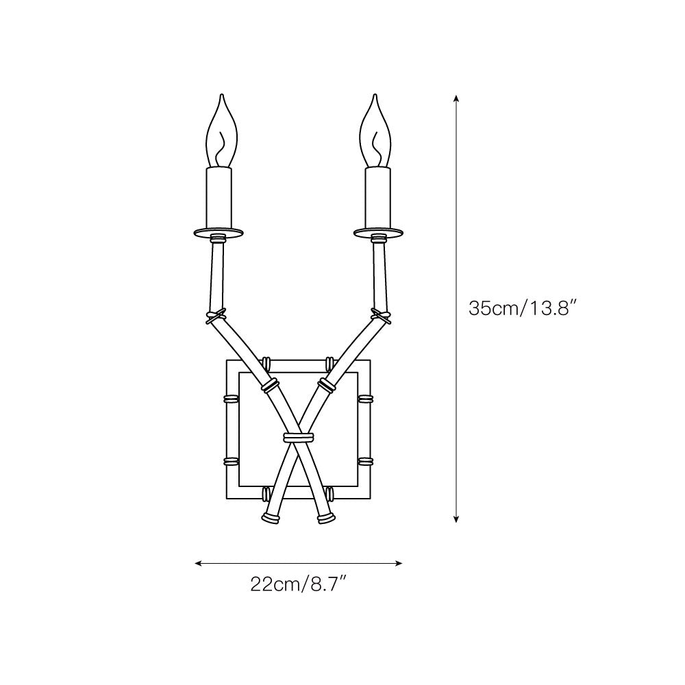 Double Arm Bamboo Sconce T1810