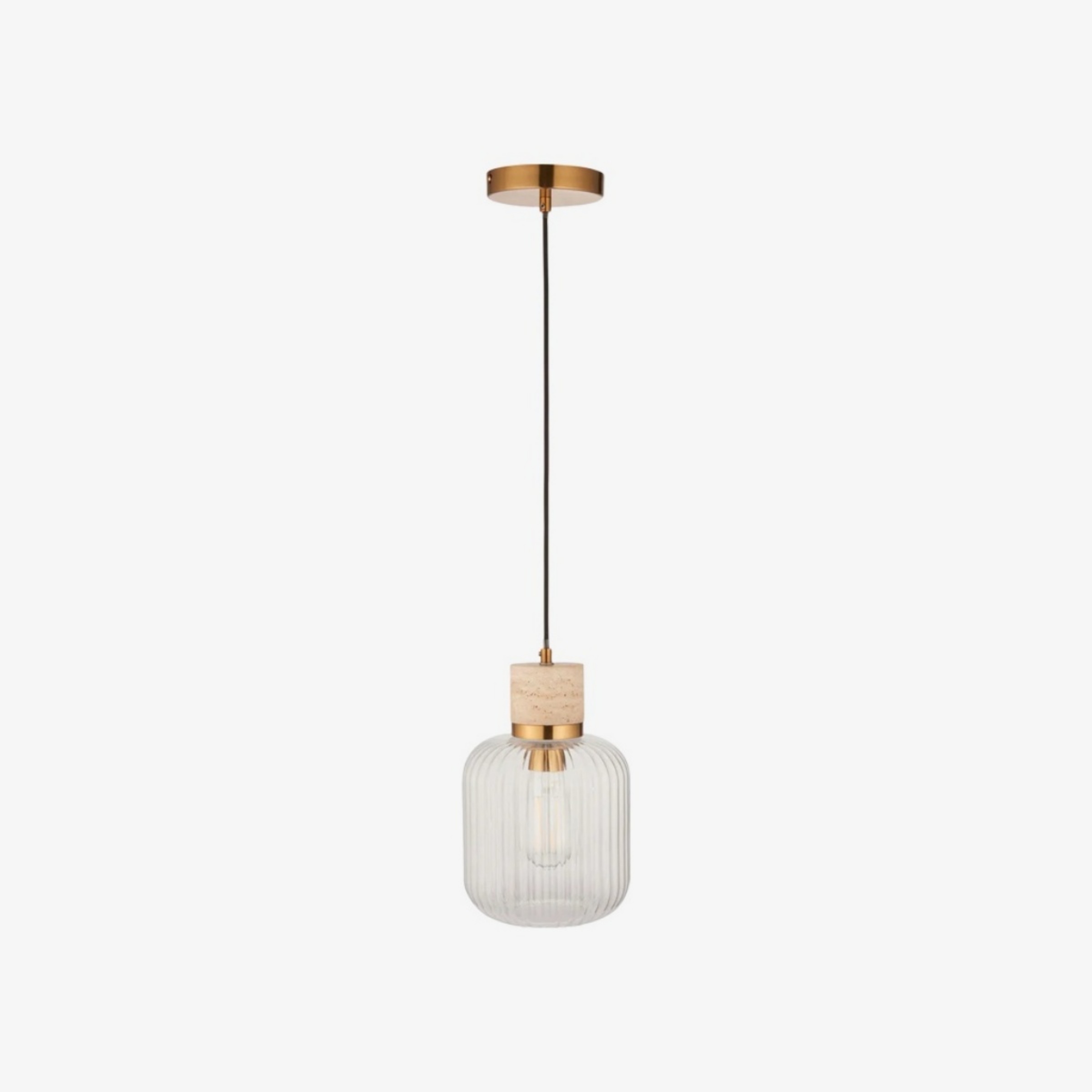 Korlisse Natural Stone and Glass Pendant Light - Stylish Lamp for Lounge or Living Room T929