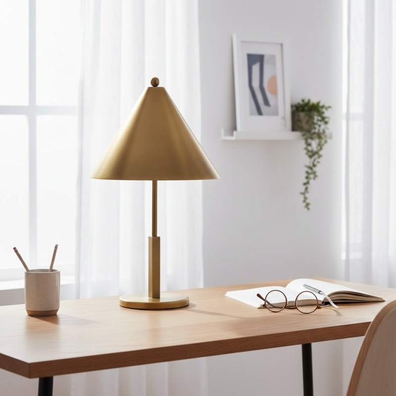 Aurecyl Table Lamp - Sleek Tapered Metal Table Lamp in Vintage-Style Finish for Living Room T674