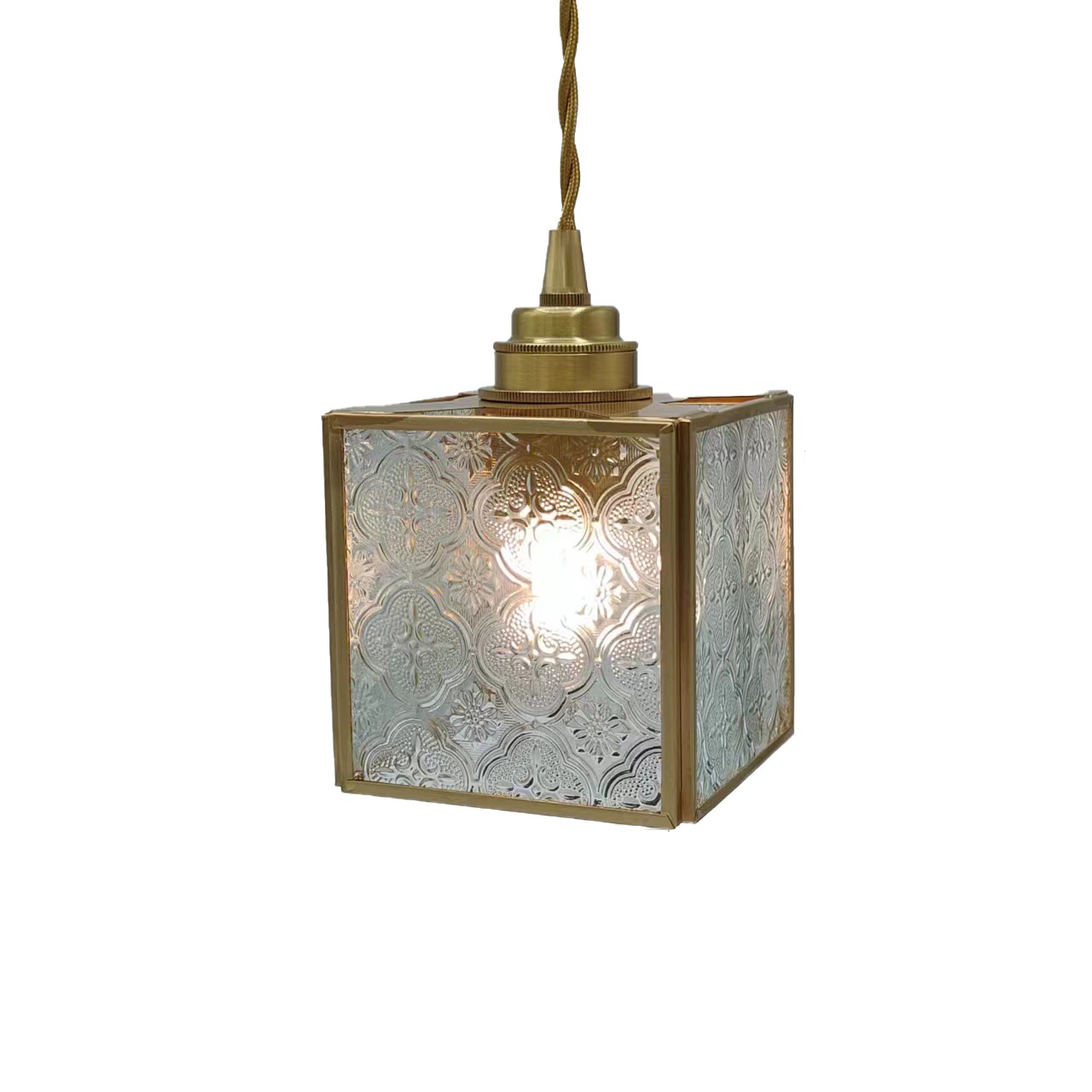 Japanese Vintage Begonia Glass Pendant Light