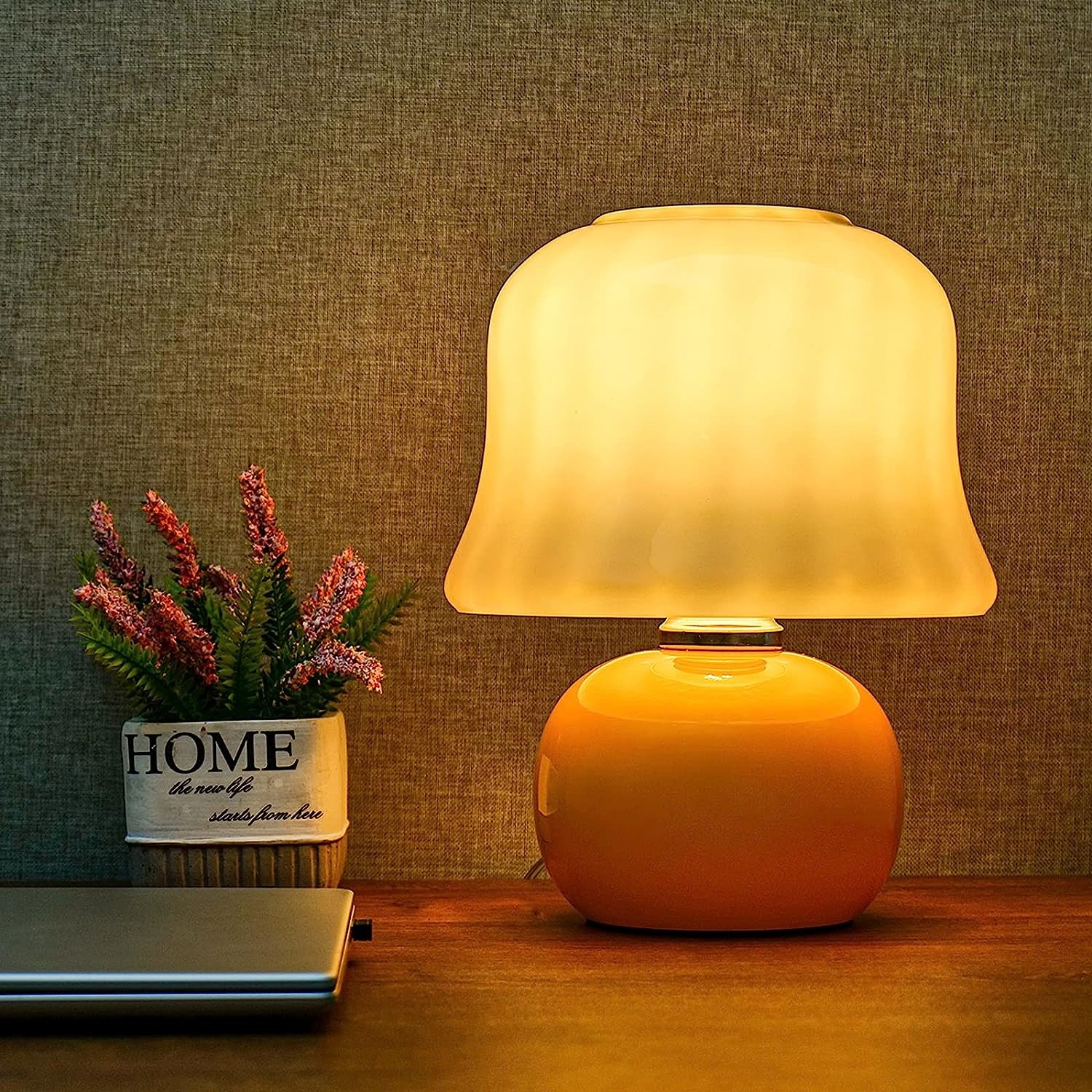 Vintage Cordless Mushroom Table Lamp