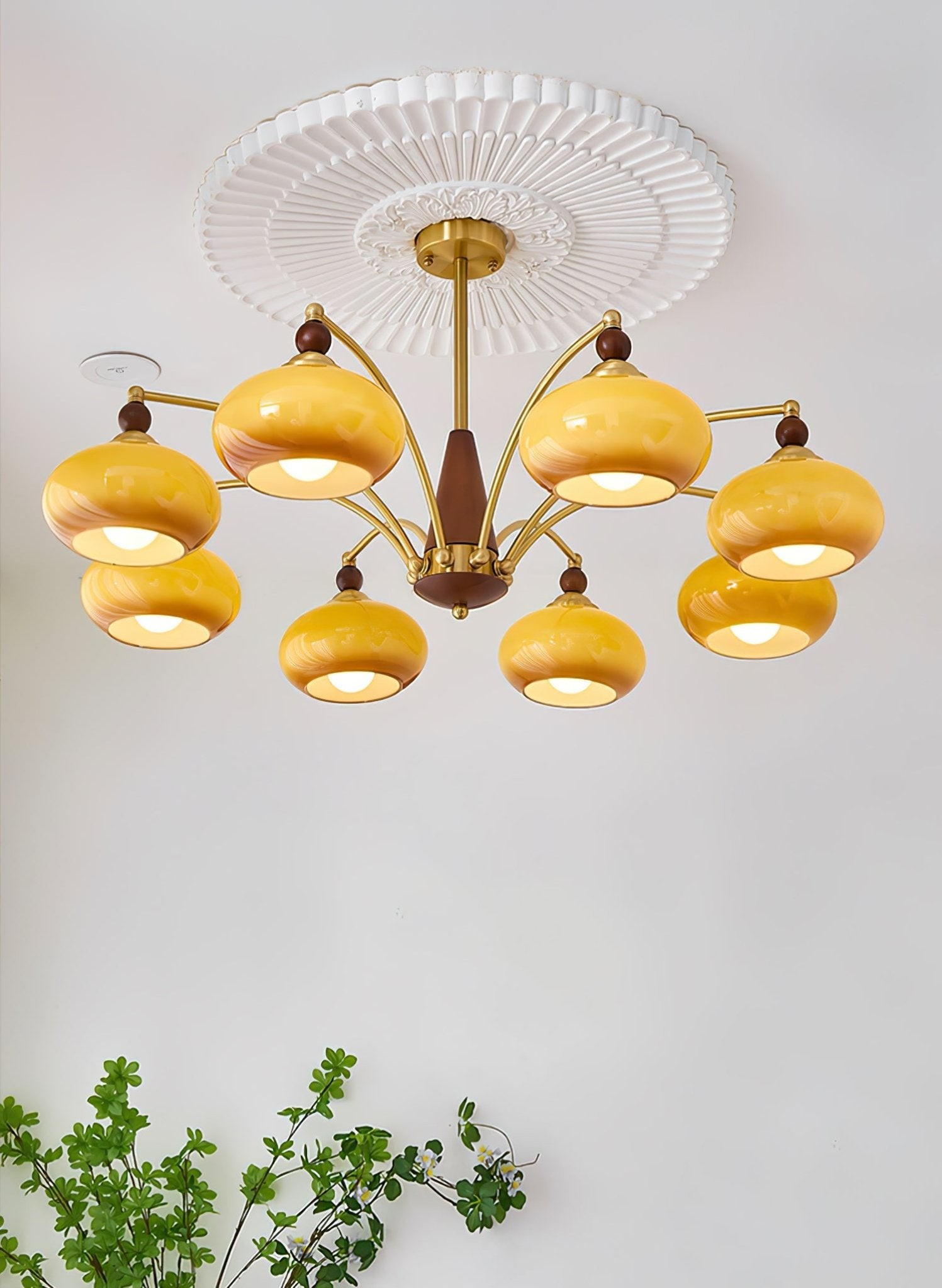 Vintage Multihead Persimmon Chandelier M325