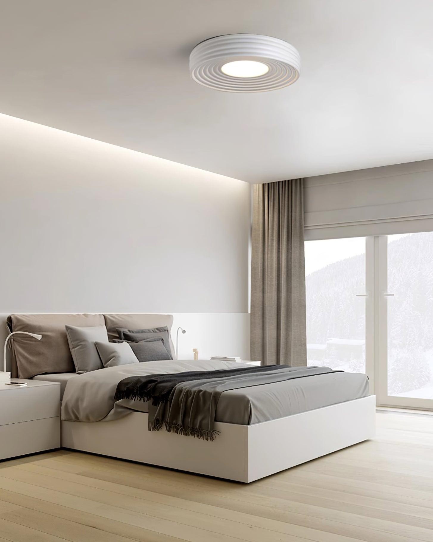 Cream Ribbed Three-color Changing Ceiling Light M290