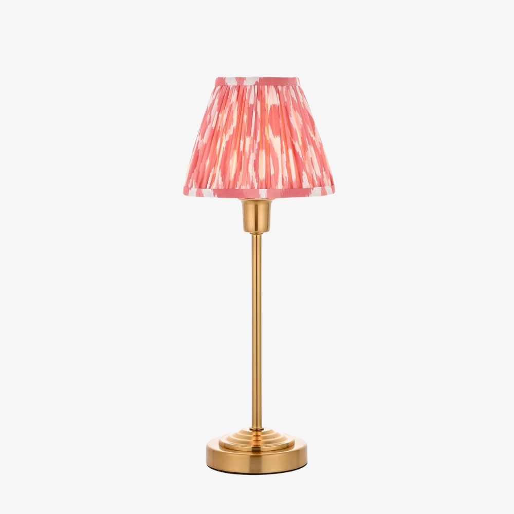 Bronzuno Patterned Fabric Table Lamp - Brass or Bronze Finish Modern-Bohemian Bedside & Living Space Light T957