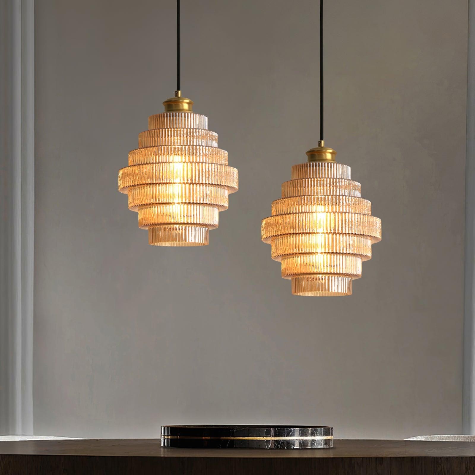 Modern Creative Pleated Design Glass Pendant Lamp M48