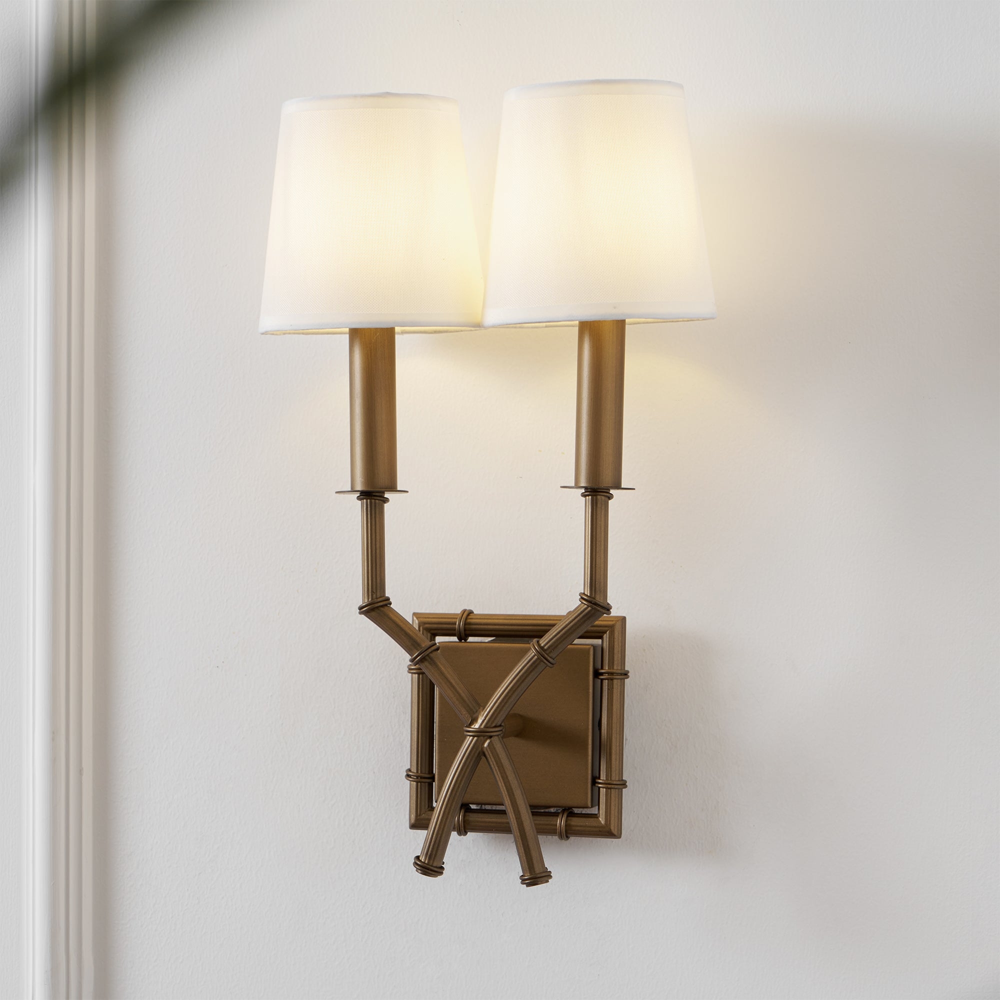 Double Arm Bamboo Sconce T1810