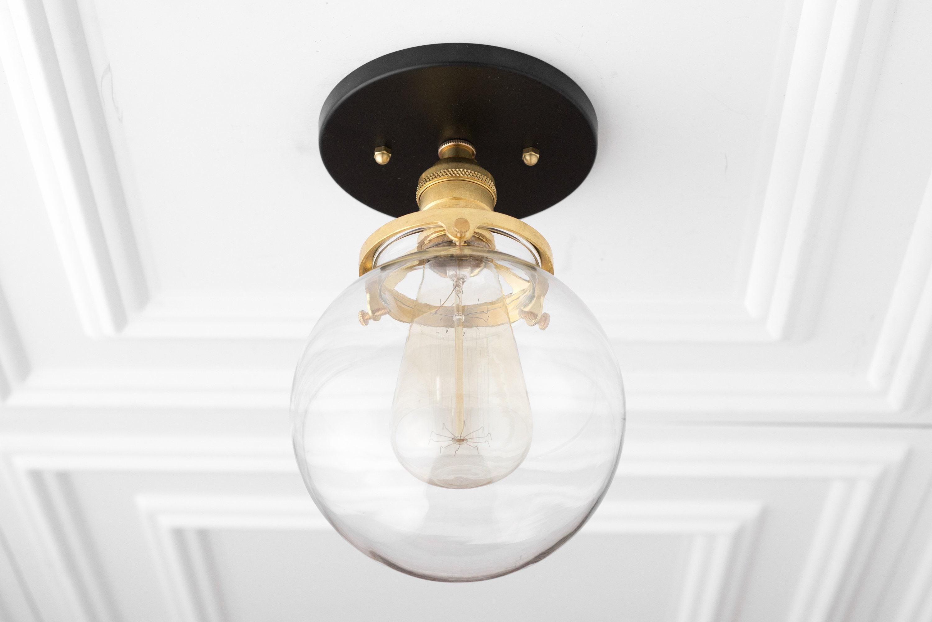 Glorica Glass Retro Globe Ceiling Light - Vintage Industrial Home Lighting T369