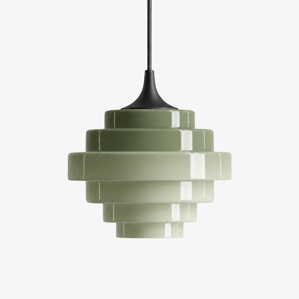 Sanenos Retro Geometric Glass Pendant Light - Gradient Glass Shade for Living or Dining Room T2193