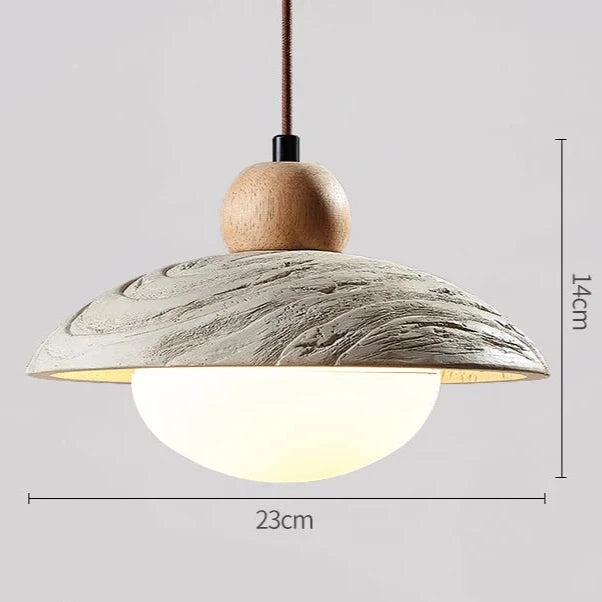 Wabi-sabi Style Travertine Cement Pendant Light T2155